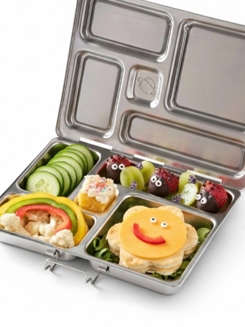 Planetbox Rover Stainless Steel Kids Compartment Lunchbox - Silver